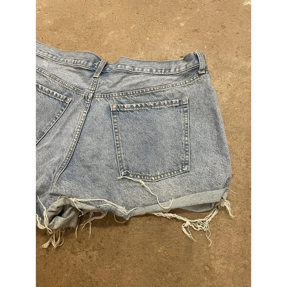 Old Navy Cutoff Shorts Womens‎ 18 Blue Sky-Hi A-Line High Rise Distressed Denim